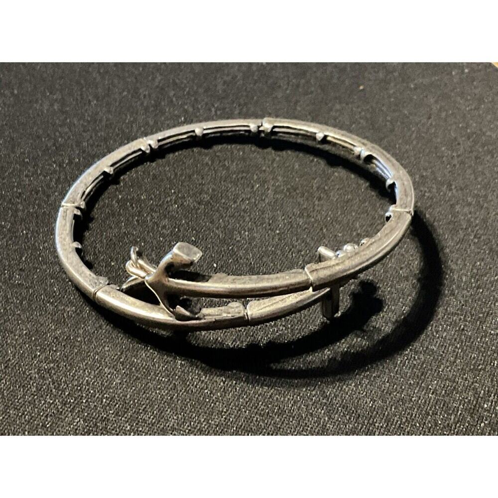 Alex & Ani Rafeleian Silver Plated Trident Wrap Bracelet 6.75